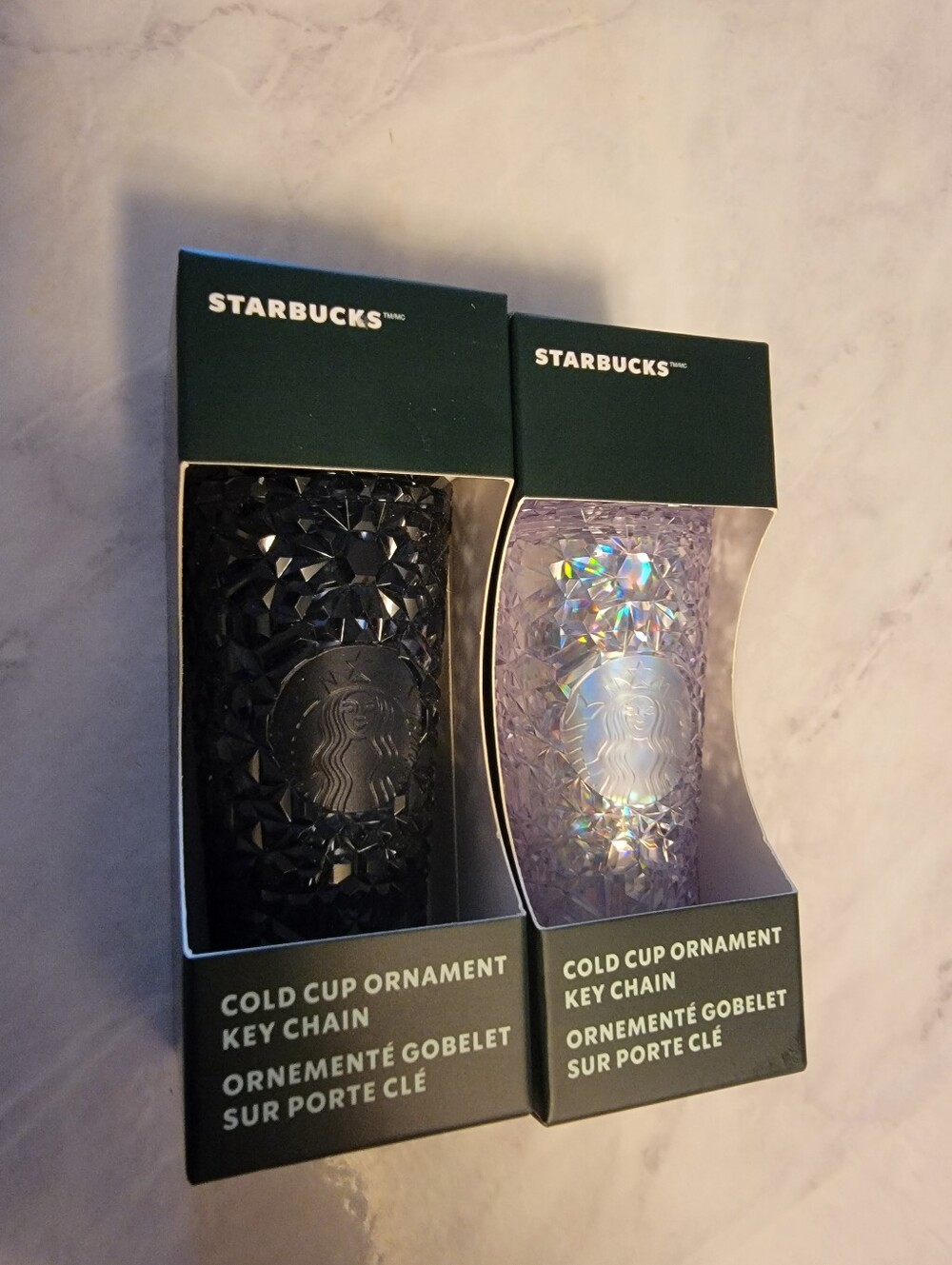 Starbucks Black & Iridescent Cold Cup Key Chain Set